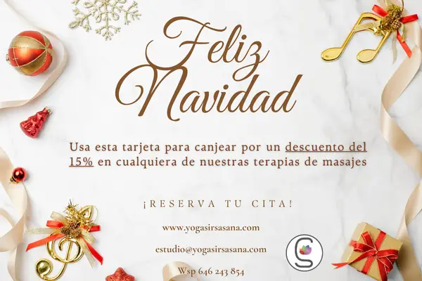Descuento terapias Navidad en Estudio Yoga Sirsasana